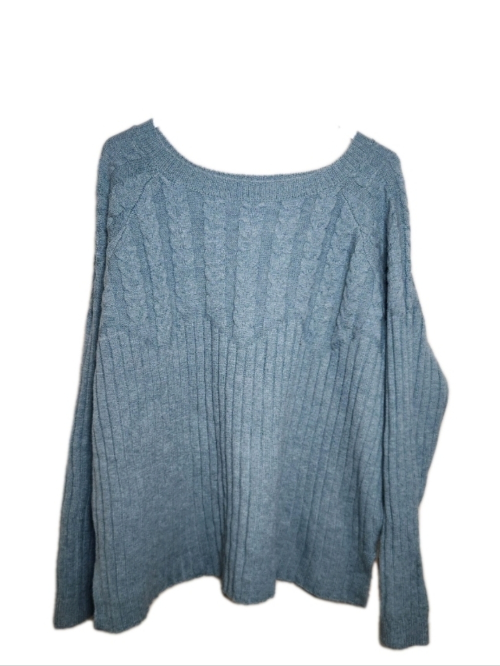 Bloomchic NWT Texture Cable Knit Pullover Sweater Size 18 Blue